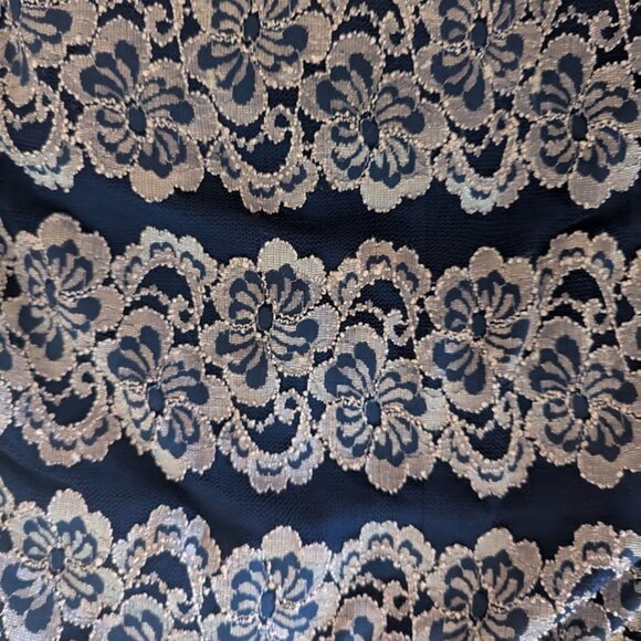 Blue and White Lacy Strapless Dress Size Medium - Picture 7 of 9